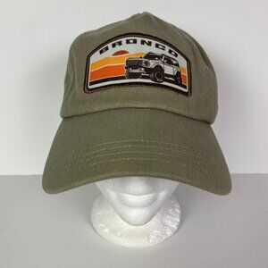 Ford Bronco Hat Cap Patch Adjustable Strap Adult Men's Khaki